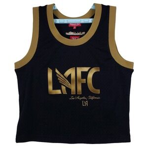 LA FC Mitchell & Ness MLS Womens Medium Crop Top Jersey Black Gold New